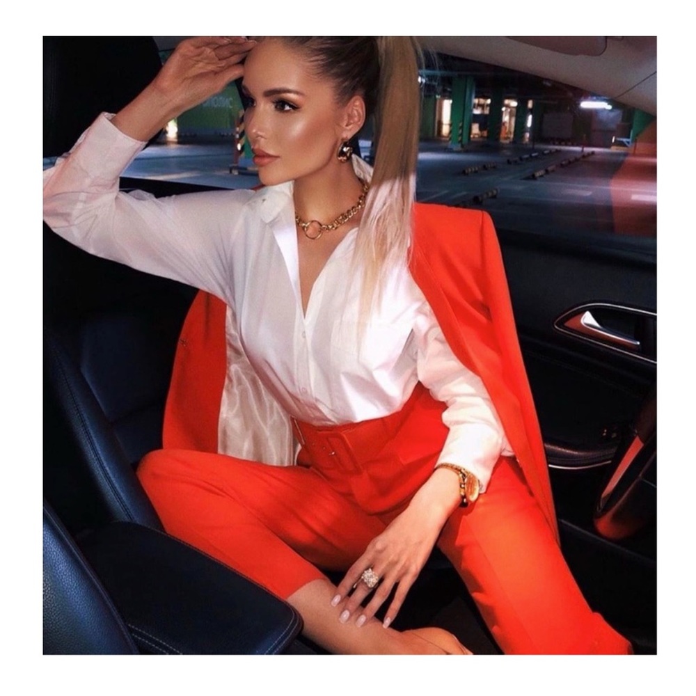 Zara bloggers fav high waisted belted pan 🏷 - Picture 3 of 9